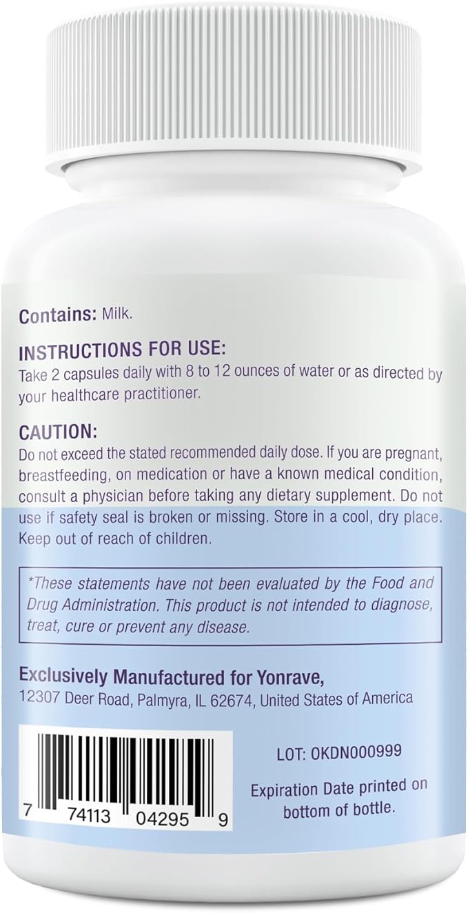 Bovine Colostrum Capsules Supplement 1300mg - Extra High 60% IgG Bovine Colostrum - Gut, Bone, Exercise, Immune - 120 Capsules