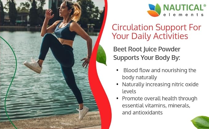 Beet Juice Powder Organic - Cold Pressed - 20:1 Concentrate - Concentrated Beet Root Powder - Nitric Oxide - Circulation Support - 57 Servings of Beet Root Supplement - 7oz
