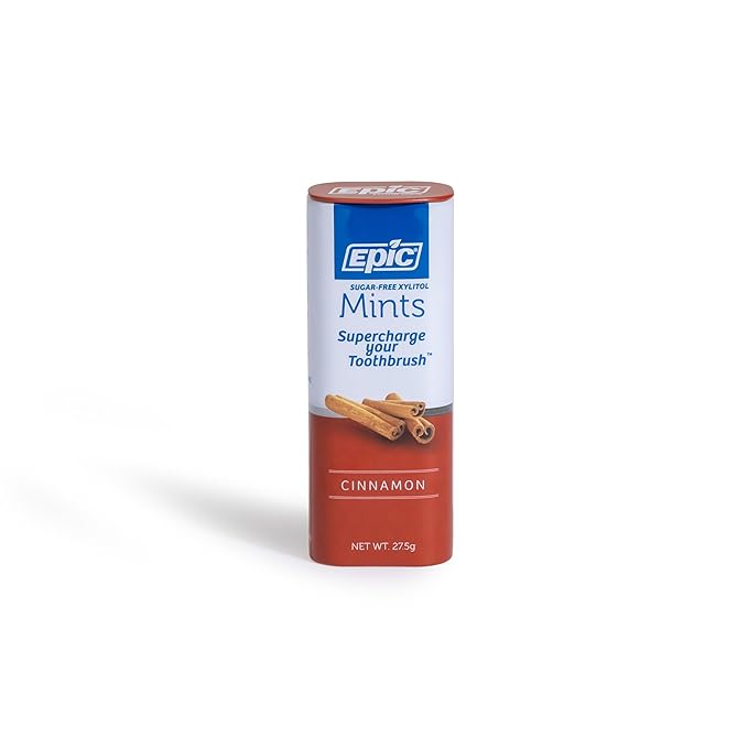 Epic 100% Xylitol Mints - Aspartame Free, Sugar Free - Cinnamon Flavored Mints, 55 Pieces (Pack of 10)