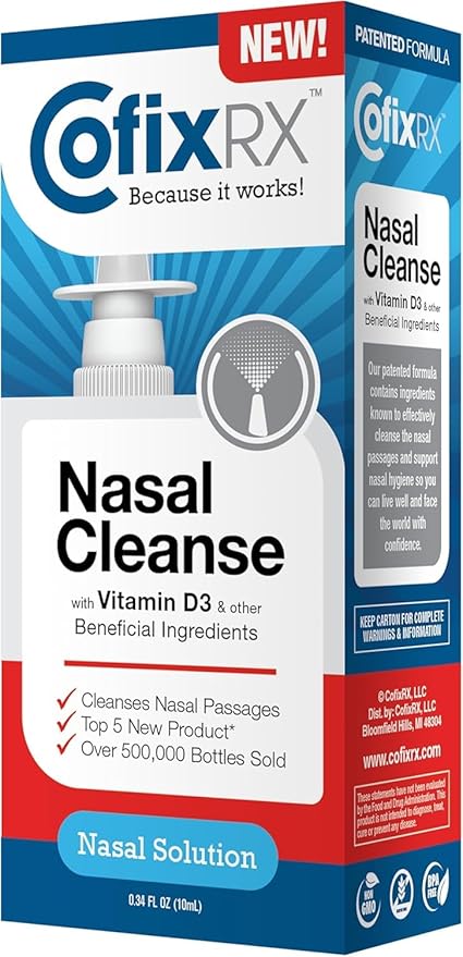 Nasal Cleanse Solution Spray, Povidone Iodine with Vitamin D3 & Xylitol, Cleans Nasopharynx, Cold & Allergy Releif, Laboratory Tested Patented Formula, Fast Acting and Long Lasting, Two Pack