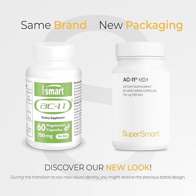 Supersmart AC-11 Supplement 700mg per Day (Cat's Claw Extract) - Uncaria Tomentosa Bark | Non-GMO & Gluten Free - 60 Vegetarian Capsules