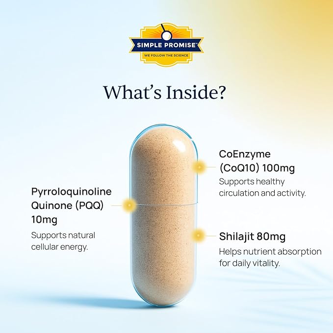 CardioClear7 - Coenzyme Q10 (CoQ10) and PQQ Heart Health Supplement with Shilajit - Supports Circulation, Cellular Energy & Daily Vitality for Cardiovascular Health - 30 Capsules