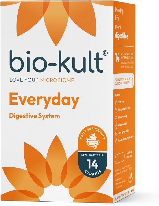 Bio-Kult Everyday Probiotics | 14 Strains | Adult Probiotic Supplement | Non-GMO, Gluten-Free | 120 Capsules