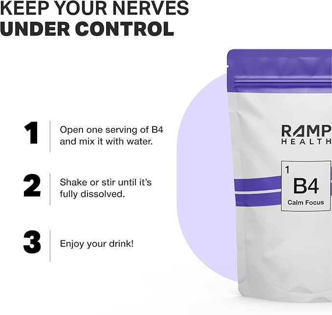 B4 - Supplement - Available in 6 Flavors - L-Theanine, Lemon Balm Extract, and More - 10 Count (10 Packets, Purple Rizz)