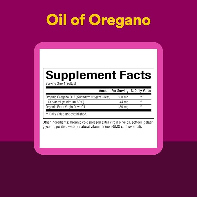 Natural Factors, Oil of Oregano 180 mg, Helps Maintain Good Health with Extra Virgin Olive Oil, 30 softgels (30 servings)