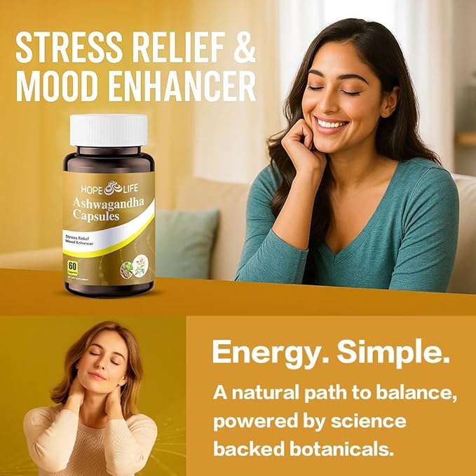 Herbal Mood & Sleep Support - Contains Ashwagandha, Spearmint Ext, GABA, Casein Protein Peptide, L-Theanine, Ginger Oil, Black Pepper Extract - Non-GMO, Soy-Free & Gluten-Free, 60 Capsules