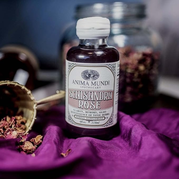 Anima Mundi Apothecary Schisandra Rose Elixir - Liquid Schisandra Berry Adaptogen Supplement with Wildcrafted Rose Petals for Liver and Kidney Support - Anima Mundi Beauty Supplements (2oz / 59ml)