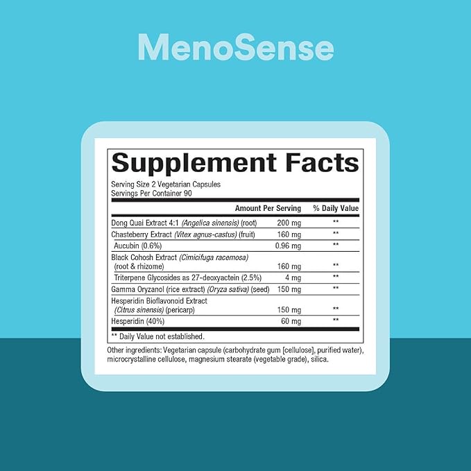 Natural Factors WomenSense MenoSense, Natural Supplement to Help Improve Menopause Symptoms, Vegan, Non-GMO, 180 Capsules
