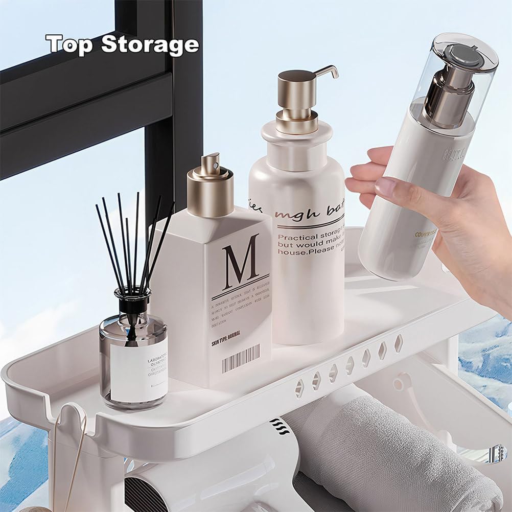 4-Tier Rolling Laundry Hamper Cart with Wheels & Removable Baskets – Tall Laundry Sorter Storage Organizer for Clothes, Bathroom, Bedroom – Free Standing Slim Laundry Basket Rack