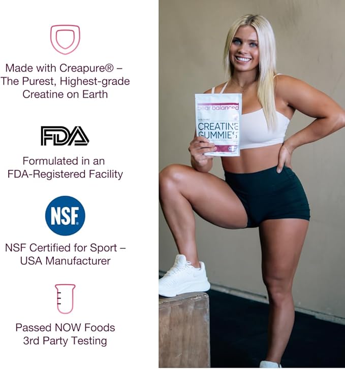 Creatine Gummies for Men & Women - Creatine Monohydrate, L-Theanine, L-Tyrosine & B12 for Muscle Growth, Strength, and Focus, Watermelon Burst, 3 Pack