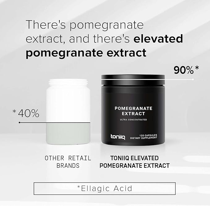 Pomegranate Extract - Ultra High Potency 35:1 Extract with 90% Ellagic Acid - Highly Concentrated - Third-Party Lab Tested - 120 Capsules