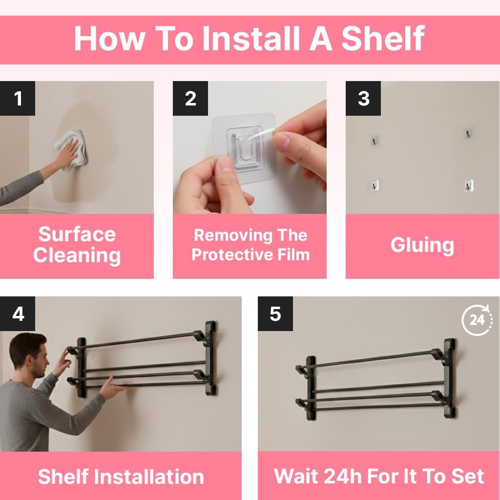 Foldable 26-Inch Wall Mounted Shoe Rack Organizer, Holds 6 Pairs, Small Hanging Shoe Rack for Entryway, Door or Closet, Space-Saving Wall Shoe Storage