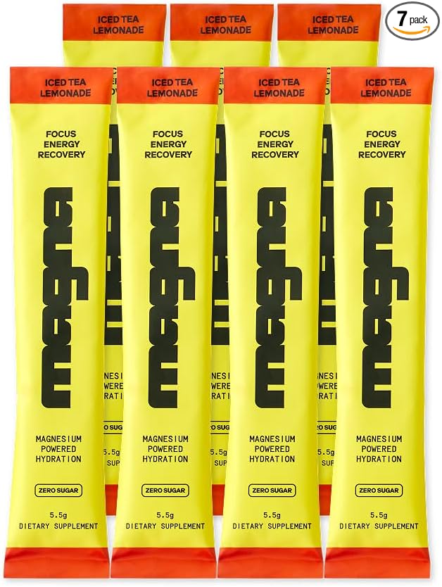 MAGNA Electrolyte Powder Drink Mix for Hydration, Energy & Focus Support with Magnesium L Threonate, Malate & Glycinate, Sodium, Potassium, Vitamin D, B6 & B12, Tea Lemonade Flavor, 7 Servings