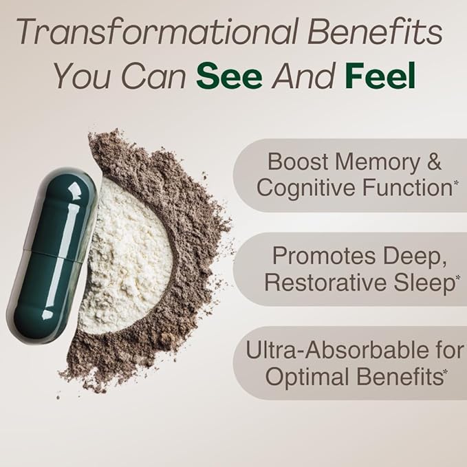 MAGPLUS+ Magnesium L-Threonate w. Apigenin & L Theanine, 1500mg 7-Ingredient Sleep Blend - Brain & Memory Support - Liposomal Magnesium Threonate Supplement - Capsules Supports Health, Rest & Mood