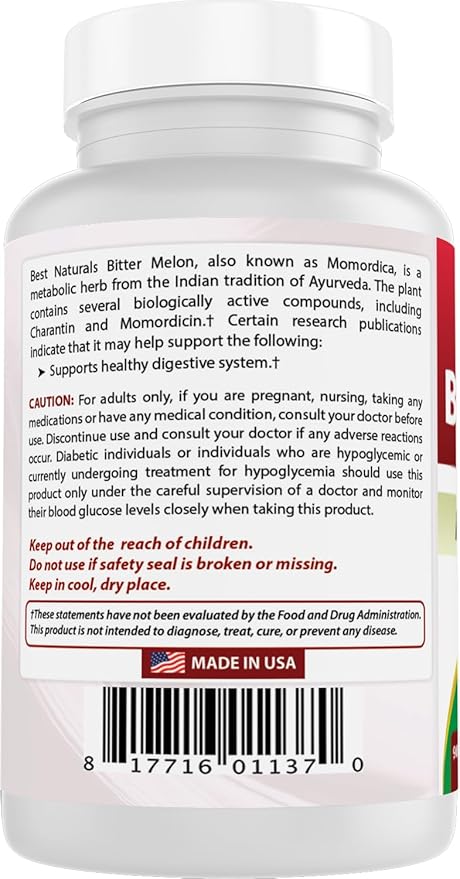 Best Naturals Bitter Melon 500 mg 90 Vcaps (90 Count (Pack of 2))