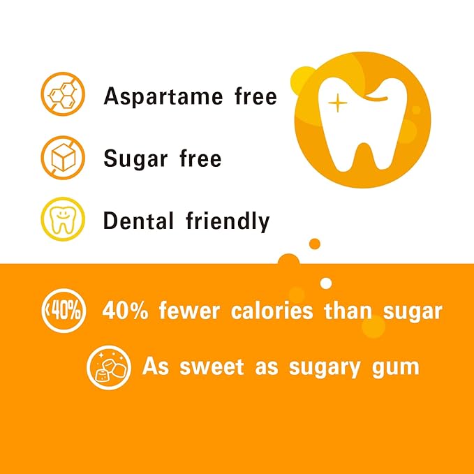 DC24 DAILY CARE Xylitol Chewing Gum, Aspartame & Sugar Free, Fresh Fruit Flavor, Non-GMO, Gluten Free, Vegan, 60 Pieces, Pack of 2