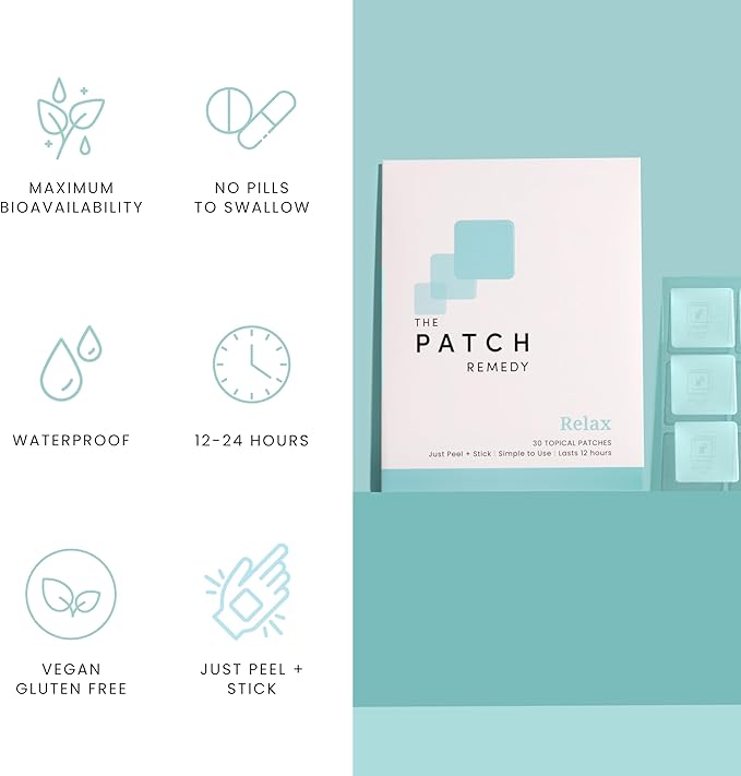 Relax Patch | L-Theanine, Lemon Balm, Valerian, Ashwagandha, Passionflower | 30 Patches