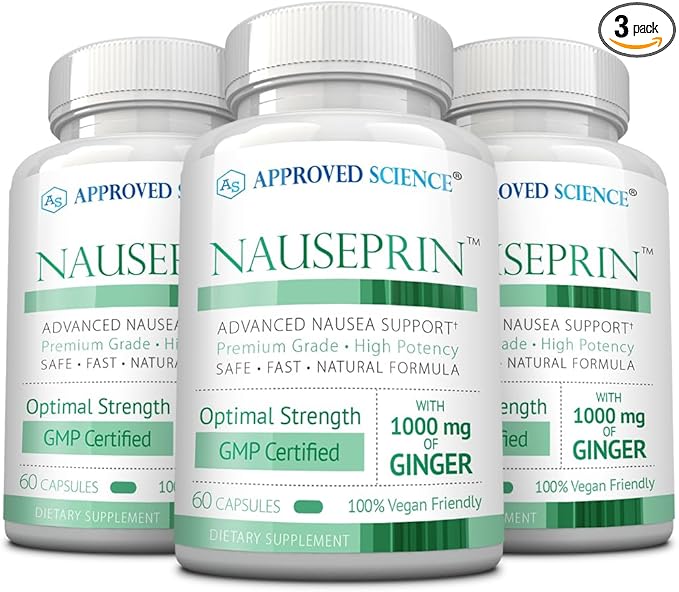 Approved Science Nauseprin - Ginger, Bioactive Vitamin B6-180 Capsules - Vegan