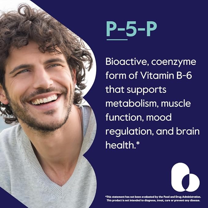 BESTVITE P-5-P 100mg (240 Vegetarian Capsules) (120 x 2) (CoEnzymated Form of B-6) - No Stearates - Vegan - Non GMO - Gluten Free