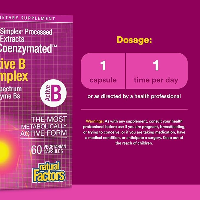 Natural Factors, BioCoenzymated Active B Complex, 60 Capsules (60 Servings)