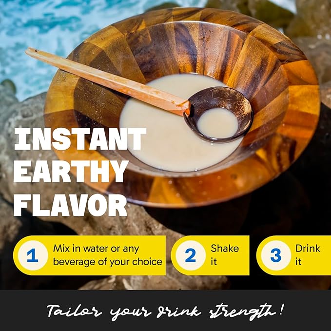 Fiji Vanua Kava Instant Old Roots Kava Powder, dehydrated green juice Kava Drink Powder, Easy to Prepare liquid-Soluble, Fijian Instant Noble, Herbal Supplement, 4 oz