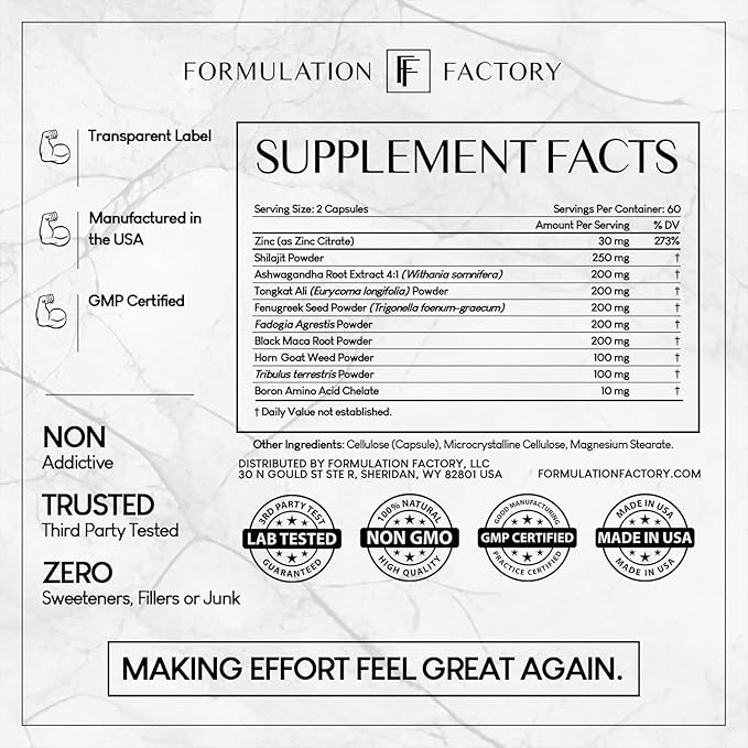 Self Obsessed 10 in 1 Masculinity Maximizer Supplement, Shilajit for Men, Tongkat Ali, Ashwaganda, Fenugreek & More, Muscle Growth, Energy Management, Strength, Recovery 4-Month Supply (Pack of 2)