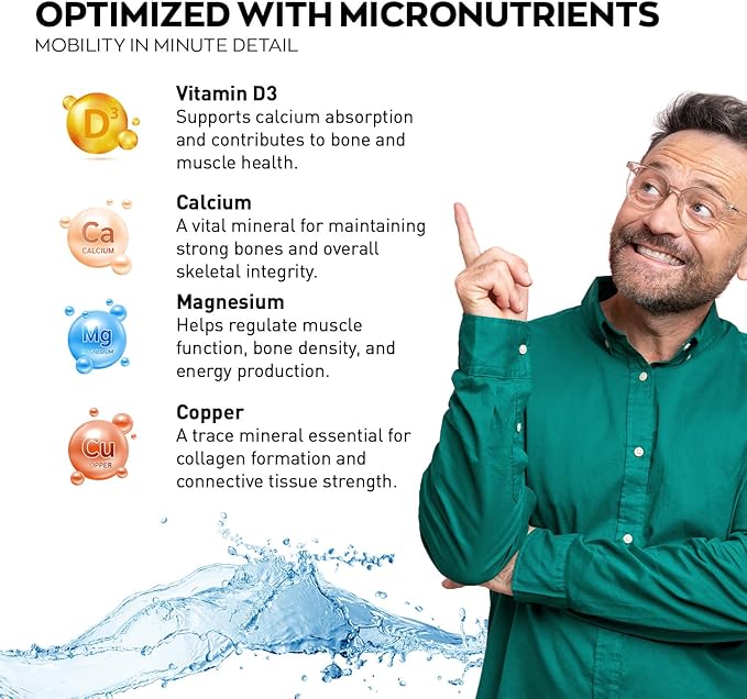 Glucosamine Chondroitin MSM Powder – Joint Supplements for Men and Women - Chondrosteo, Hydrolyzed Marine Collagen Peptides, Essential Vitamins Minerals Nutritional Complex – Wild Berry 9.9oz