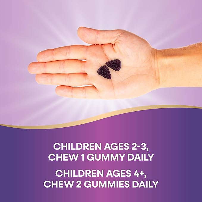 Nature's Way Sambucus Elderberry Immune Gummies for Kids with Black Elderberry Extract, Vitamin C and Zinc, Immune Support Gummies*, 60 Count (Set of 3)