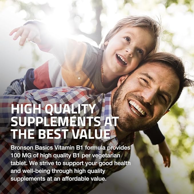 Bronson Vitamin B1 100mg, Non-GMO, 200 Vegetarian Tablets