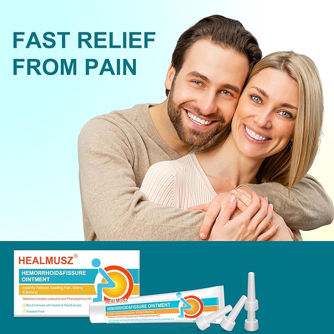 Hemorrhoid & Fissure Ointment, Hemorrhoid Treatment and Hemorrhoid Cream with Lidocaine 4% & Phenylephrine HCI, Hemorrhoidal treatment for Fast Relief of Itching, Pain, Burning, Swelling - 1.5 oz BB