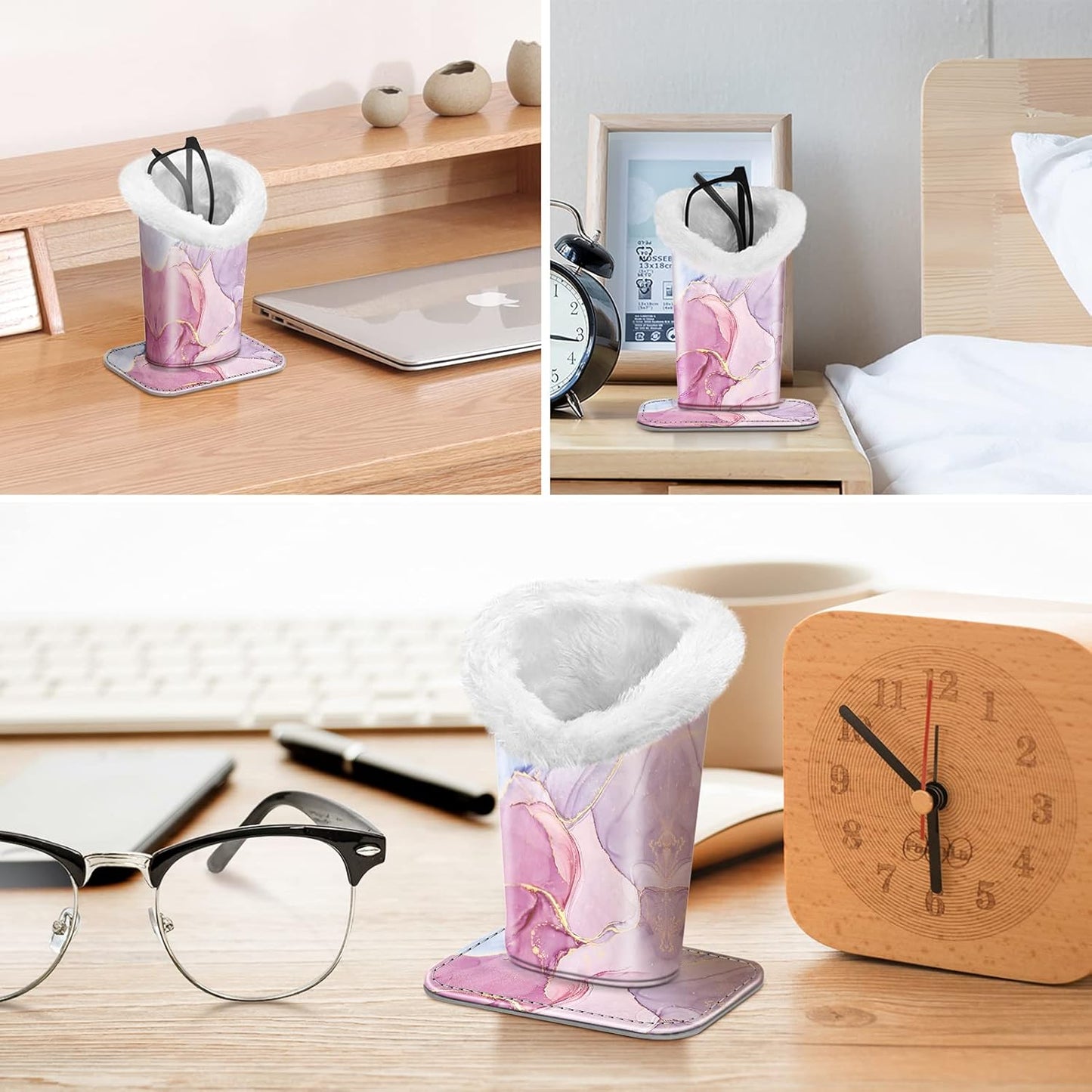 Fintie Plush Lined Eyeglasses Holder, Glasses Stand Case, Anti-scratch Glasses Storage Organizer for Desk, Nightstand, Office