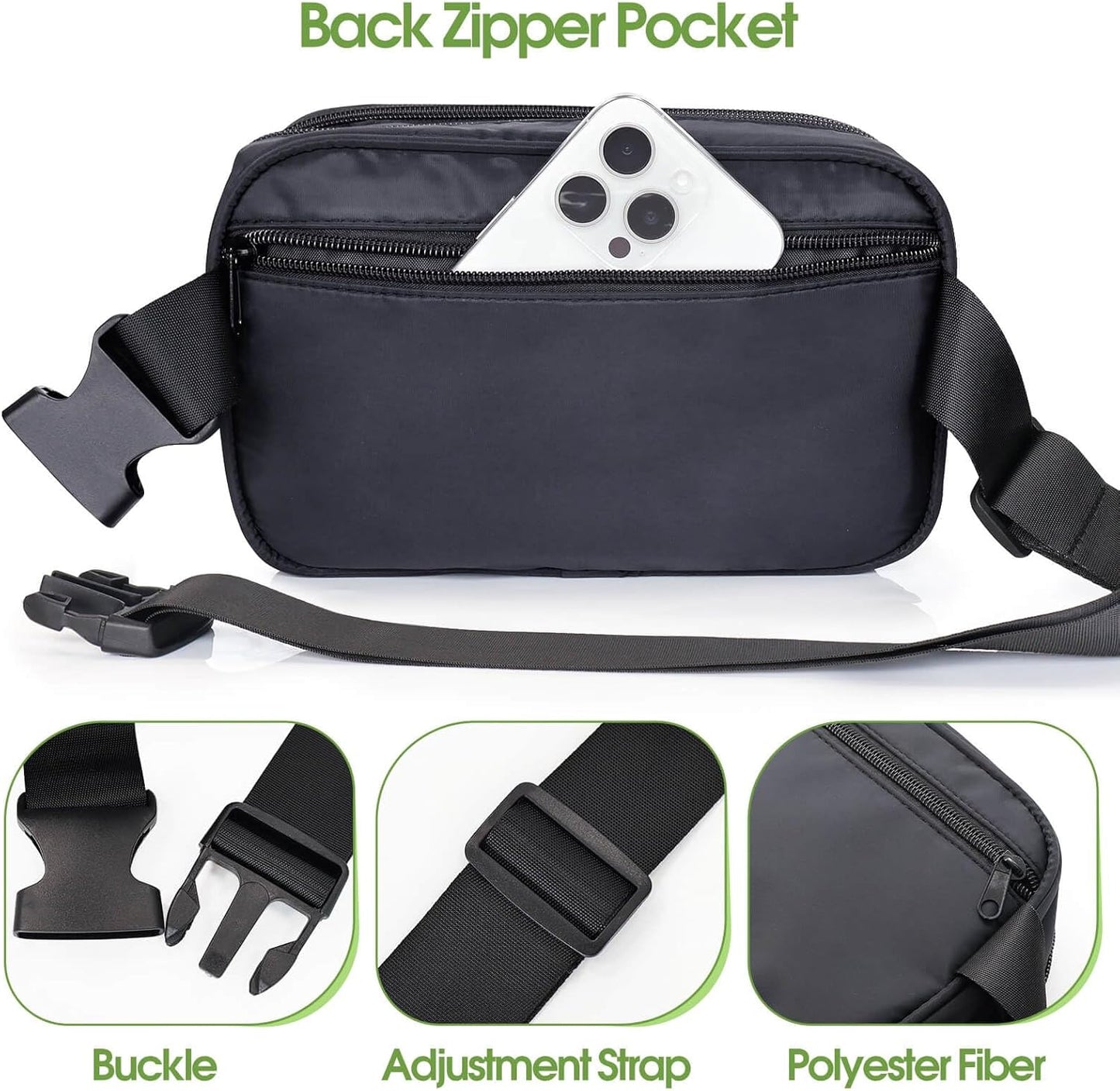 Pin Bag Fanny Pack, Ita Bag Storage Pins Crossbody Belt Bags for Women Girls Gifts, Black Display Bags for Sports Memorial Travel Brooches(No Pins Included)