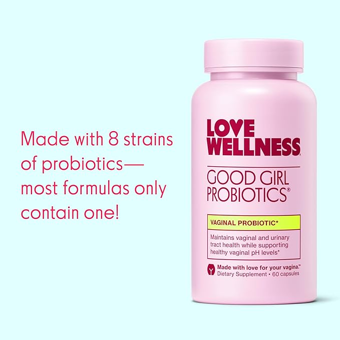Love Wellness Good Girl Probiotics | Women's Vaginal Health Supplement | Vaginal Probiotics for Women pH Balance & Urinary Tract Health | Support Vaginal Odor & Flora | Old Formula | 30 Day Supply