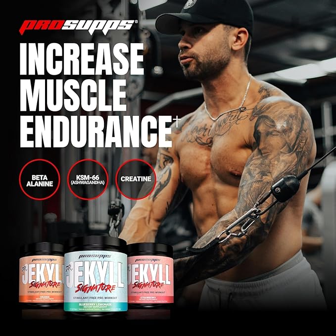 PROSUPPS L-Carnitine 3000 Stimulant Free Liquid Shots (Berry) Dr. Jekyll Signature Intense Focus, Energy & Pumps Pre-Workout Powder (Blueberry Lemonade) Bundle