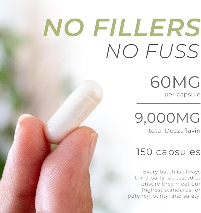 Neurogan Deazaflavin Capsules | Cellular Health Support Research Supplement | 9,000mg Total, 150ct. | Vegan, Non-GMO, Gluten-Free | Made in USA