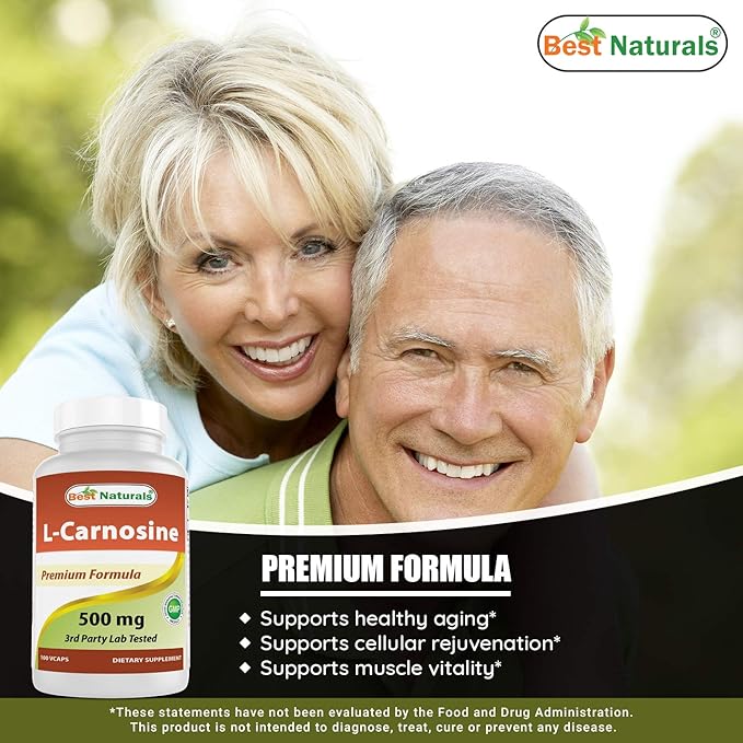 Best Naturals L-Carnosine 500 mg 100 Vcaps (100 Count (Pack of 3))