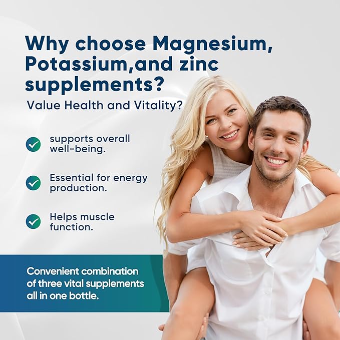Potassium Magnesium Supplement - 150 Capsules - High Absorption Magnesium Complex - Potassium Supplement to Support Vascular Health & Leg Cramp