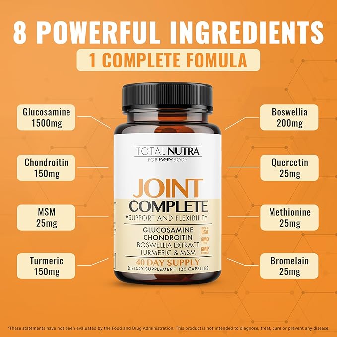 Glucosamine Chondroitin MSM Turmeric 2100mg – Joint Complete Capsules, Advanced Strength Joint Support Supplement for Adults Hands Back Knee Mobility – Bone & Joint Health Supplements for Men & Women