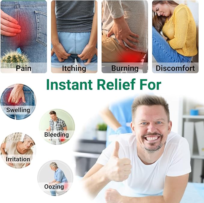 Hemorrhoid Treatment Ointment, Maximum Strength Treatment & Fast Relief for Pain, Itching, Burning, Swelling, Fissure, Bleeding, Discomfort, Long-Lasting Internal & External Hemorrhoid Cream(4-Pack)