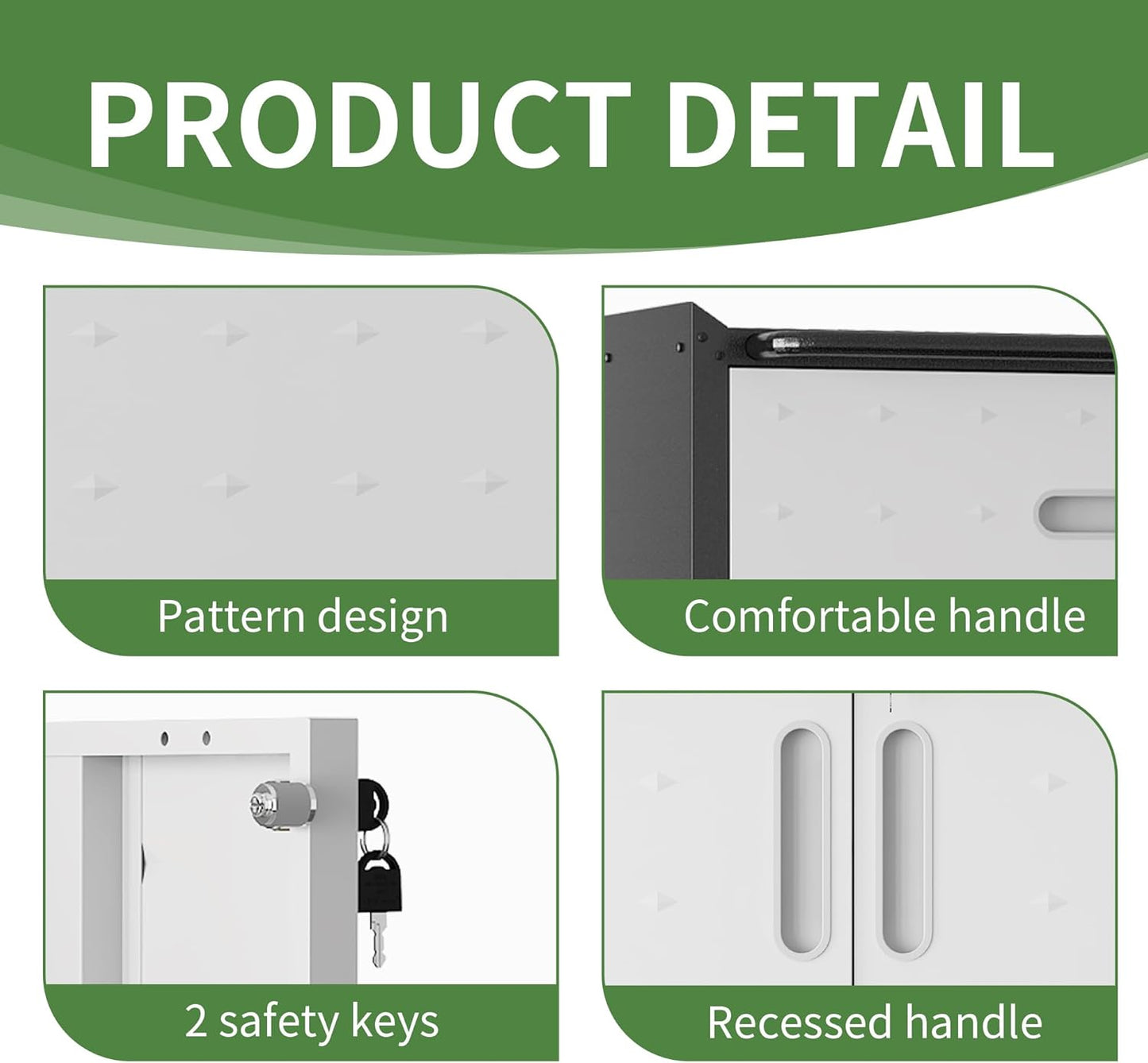 Wall Cabinet, Wall Mounted Cabinet with Lock and Adjustable Shelf for Garage, Tool Room, Kitchen, Assembly Required(Black and Gray)