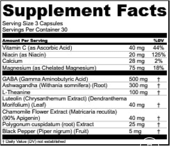 Levium Maximum Strength Stress Relief Supplement | Calm and Mood Support Supplement with KSM-66 Ashwagandha, GABA, L-Theanine, Magnesium | 90 Capsules, 30 Day Supply