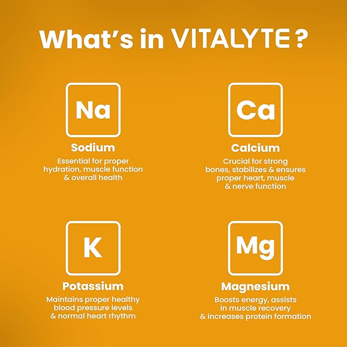 Vitalyte Electrolyte Powder Drink Mix, Isotonic Electrolyte Hydration Mix, Gluten Free Post Workout Powder Mix, Pack of 1, 35 oz., Orange Flavor