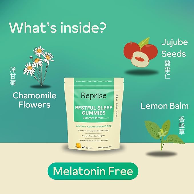Melatonin Free Natural Sleep Aid Gummies for Adults | NO Melatonin | Herbal Jujube & Chamomile, Lemon Balm - Deep Sleep Supplement & Relaxation for zzz, 45 Vegan Gummies (45 Gummies (1 Pack))