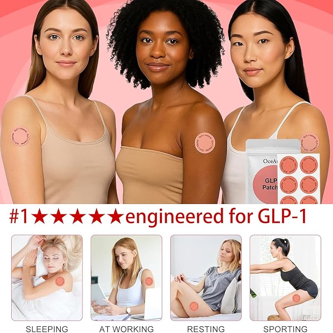 GLP-1 Patches Natural Botanical Ingredients, Easy to Use, Gentle Formula Suitable for All Skin Types - Men and Women(2 Packs, 60 Count)