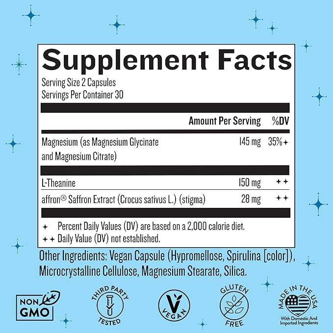 Legendairy Milk Miss Bliss™ Daily Stress Support Supplement – with Saffron, L-Theanine & Magnesium – Helps Promote Calm, Relaxation & Balanced Mood – 60 Capsules