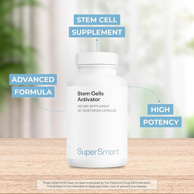 Supersmart Stem Cells Activator (Advanced Formula) - with Astragaloside, Fuidocan - Natural Stem Cells Supplement | Non-GMO & Gluten Free - 120 Vegetarian Capsules