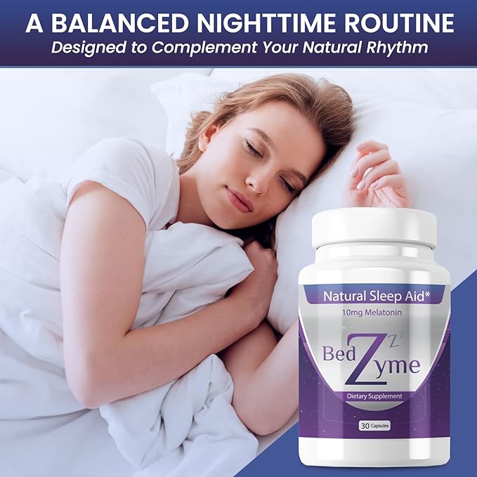 Sleep Aid Supports Natural Sleep & Relaxation – 60 Capsules Sleep Supplement to Help with Calmness & Rest – 10mg Melatonin & REM Enzyme Delivery System (Serving Size: 2 Capsules)