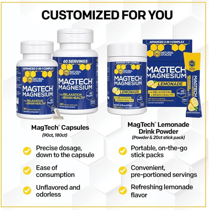 Natural Stacks Magtech + Zen Magnesium Gummies Bundle - 4 Forms of Magnesium - Supports Relaxation and Brain Health* - 120 Pieces