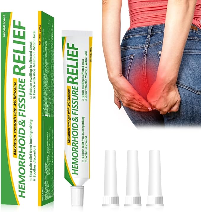 Hemorrhoids and Fissure Relief Cream,Hemorrhoid Ointment for Hemorrhoid Treatment Fast Acting Relief of Pain, Swelling