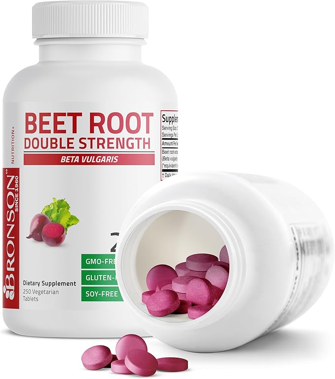 Bronson Beet Root Double Strength, Non-GMO, 250 Vegetarian Tablets